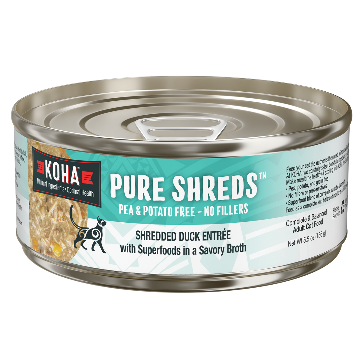 Pure Shreds Shredded Duck Entree for Cats KOHA Pet