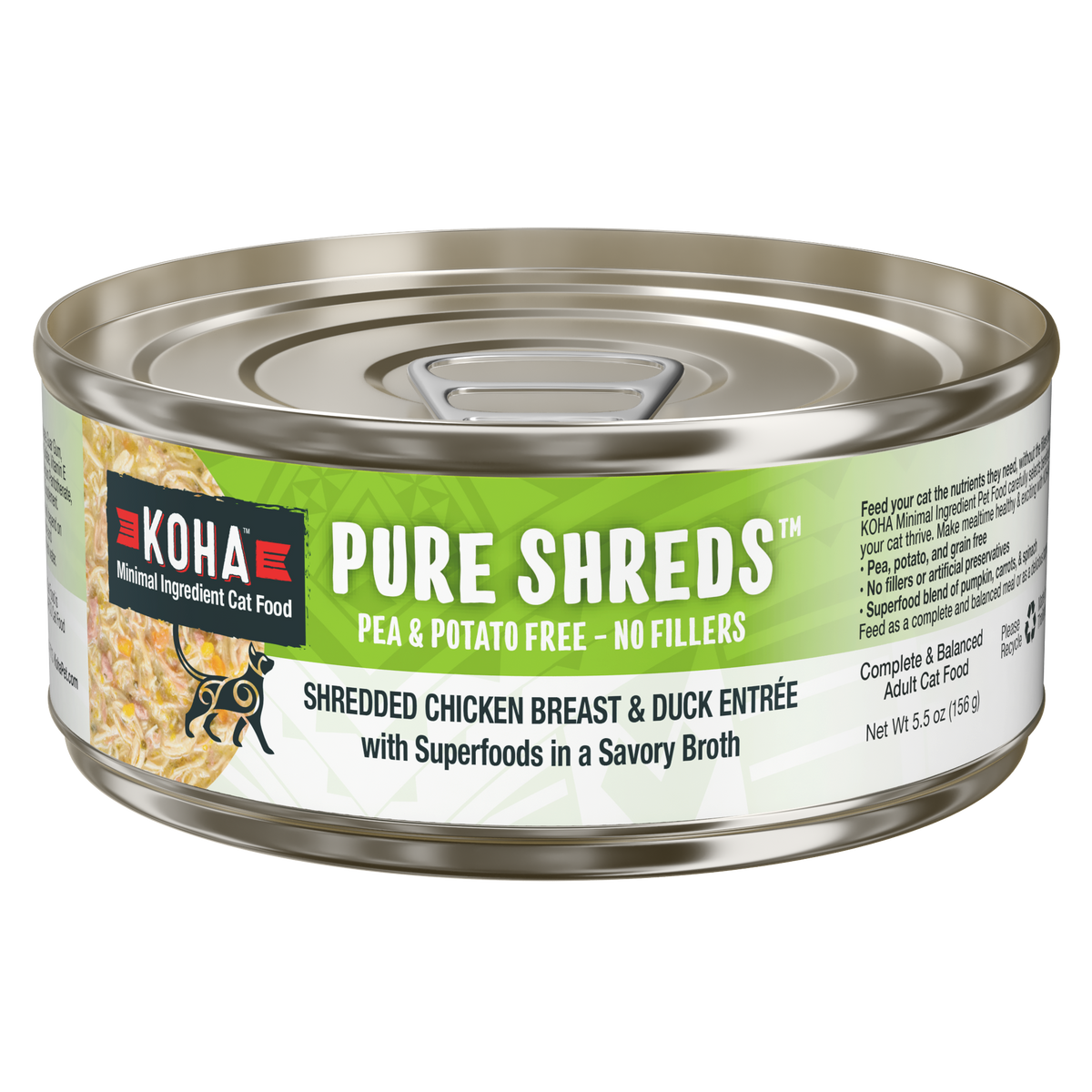 Pure Shreds Shredded Chicken Breast Duck Entr e for Cats KOHA Pet