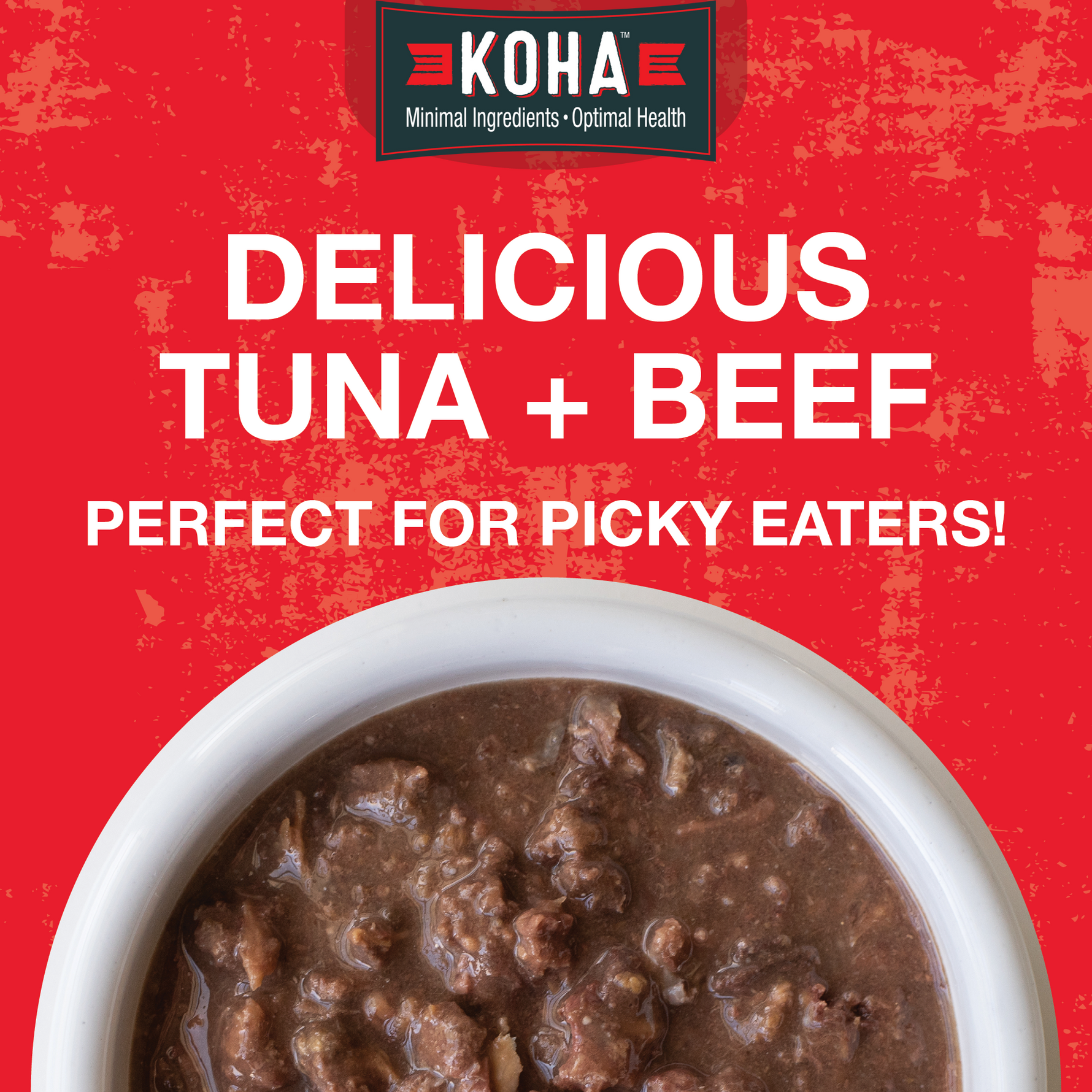 KOHA Delicious Tuna and Beef Perfect for Picky eaters!  howing a bowl of Poké bowls. 