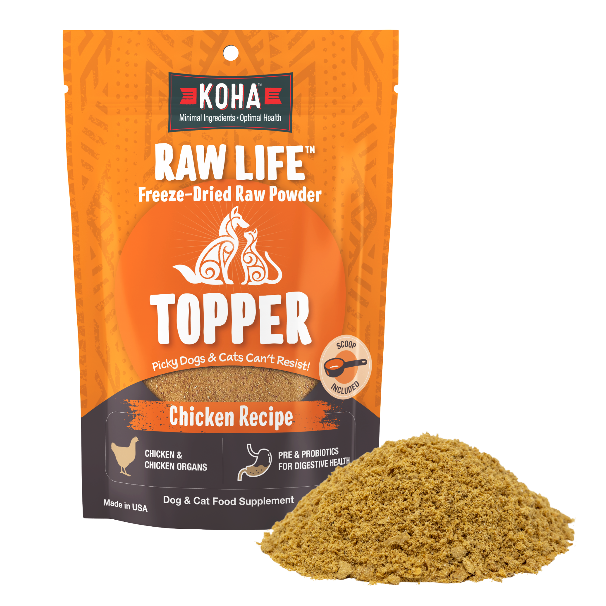ドッグフード Kuu Raw Life Freeze-Dried Chicken Food Topper for Dogs & Cats – KOHA Pet