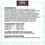 A graphic of the ingredients and other label information. 
