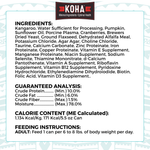 A graphic of the ingredients and other label information.