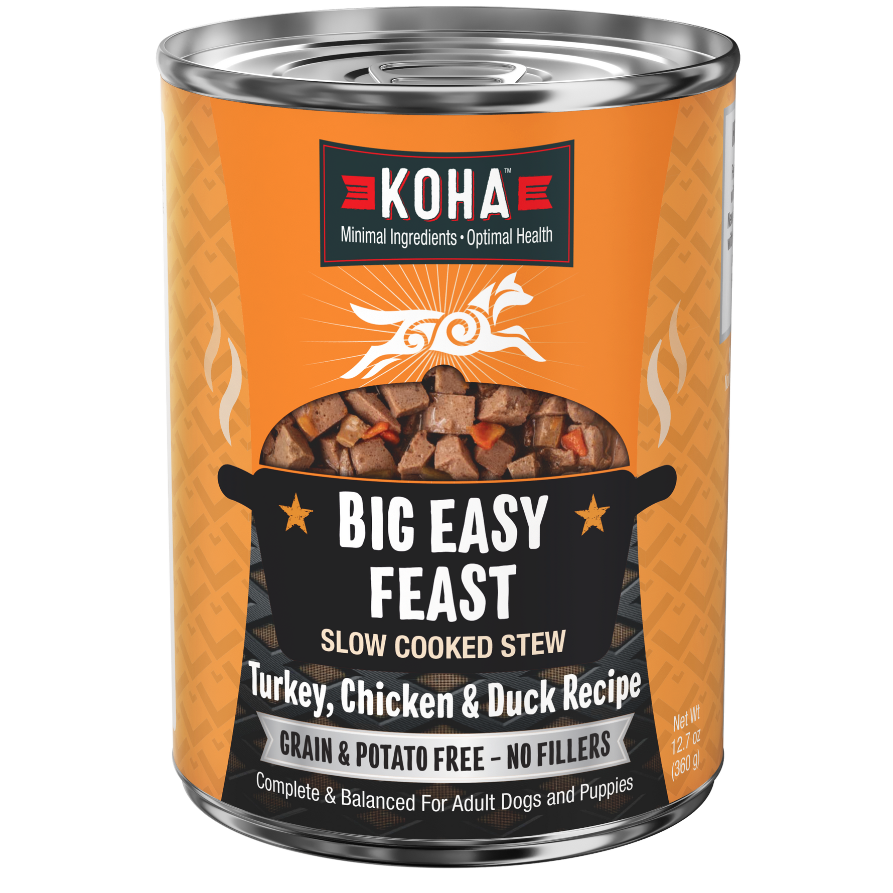 Can of KOHA Big Easy Feast slow cooked stews for dogs