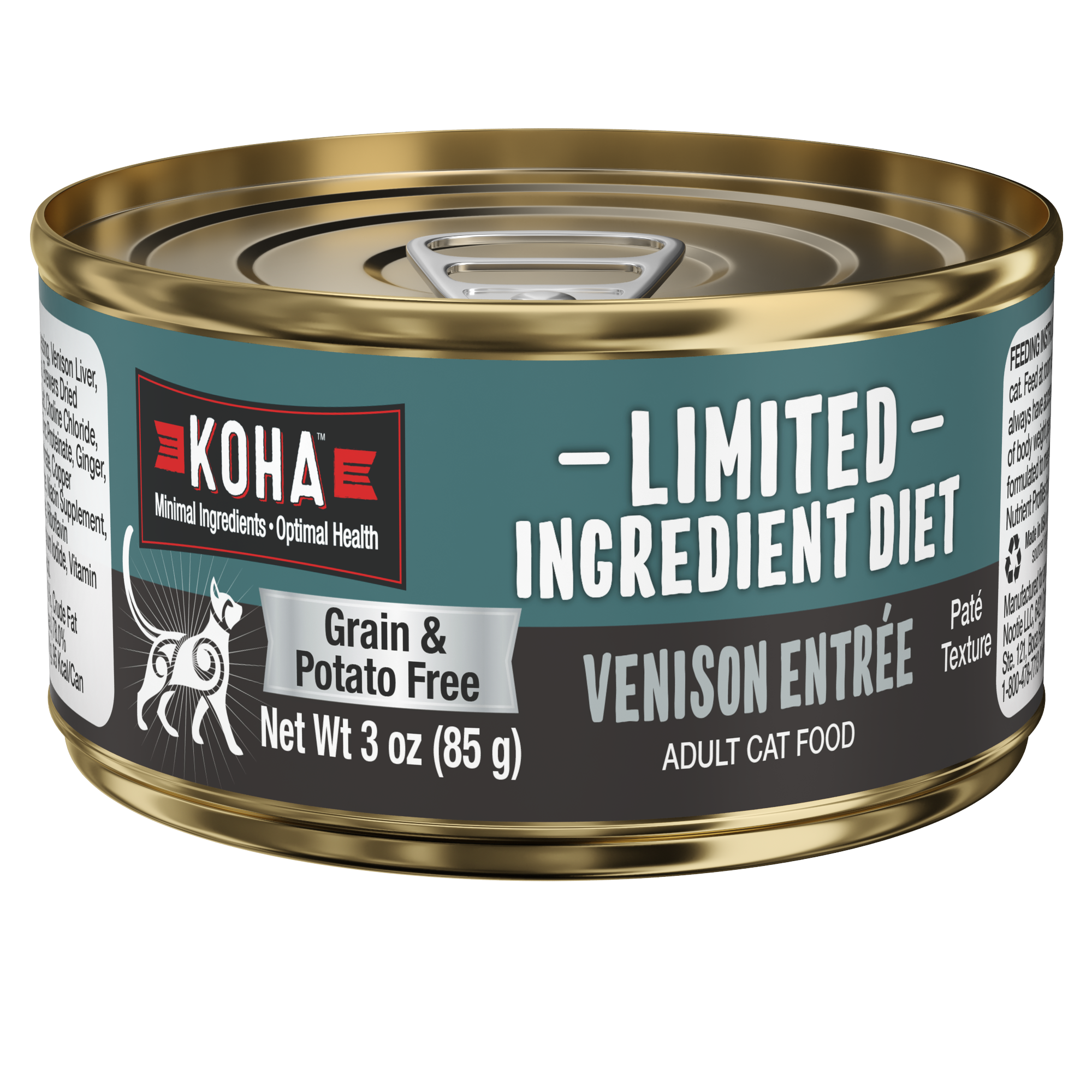 Image showcasing Limited Ingredient Diet Venison Food for Cats | KOHA Pet