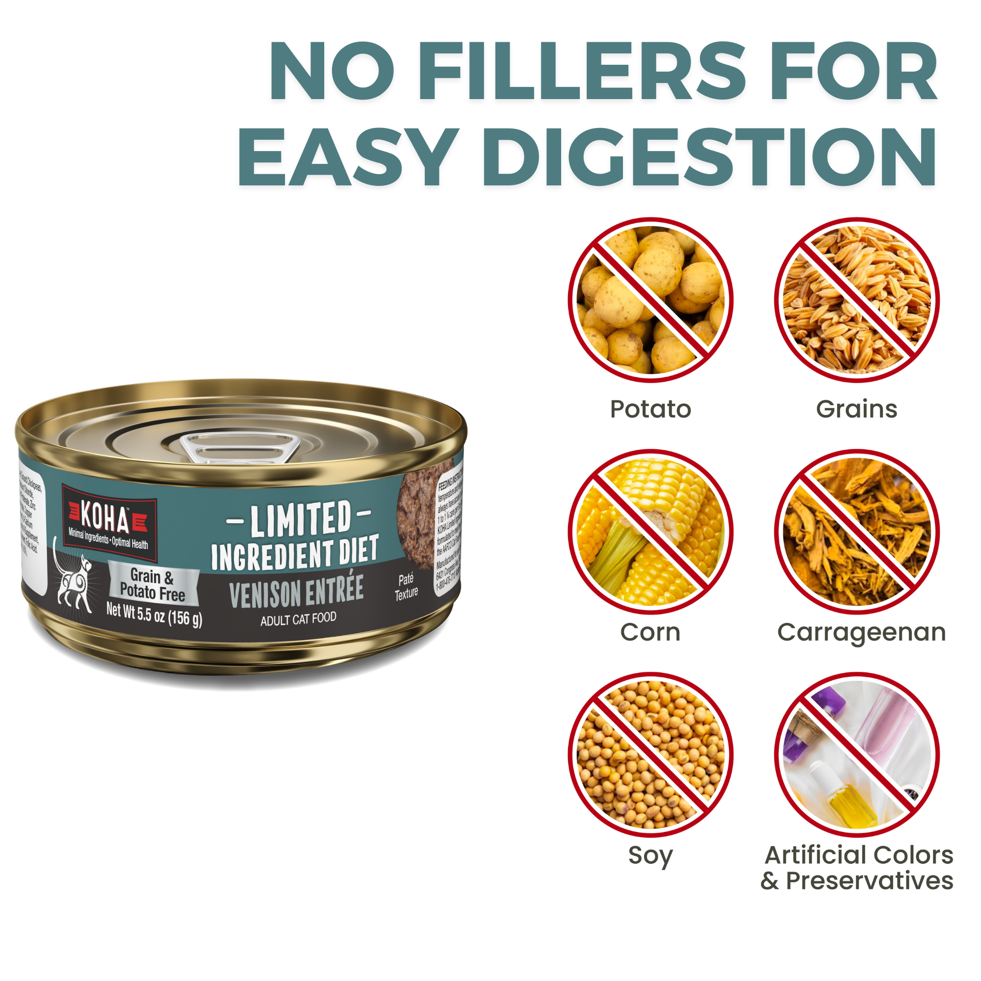 View of Limited Ingredient Diet Venison Food for Cats | KOHA Pet