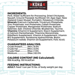 A graphic of the ingredients and other label information. 