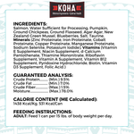A graphic of the ingredients and other label information. 
