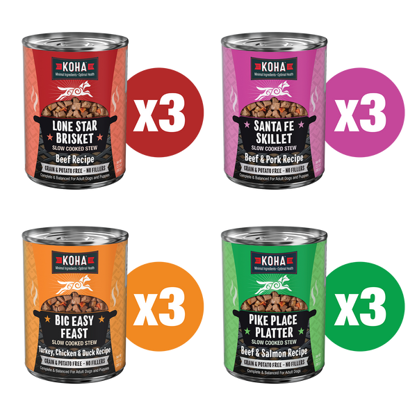 Slow Cooked Stews Trial Pack - 12 Cans – KOHA Pet
