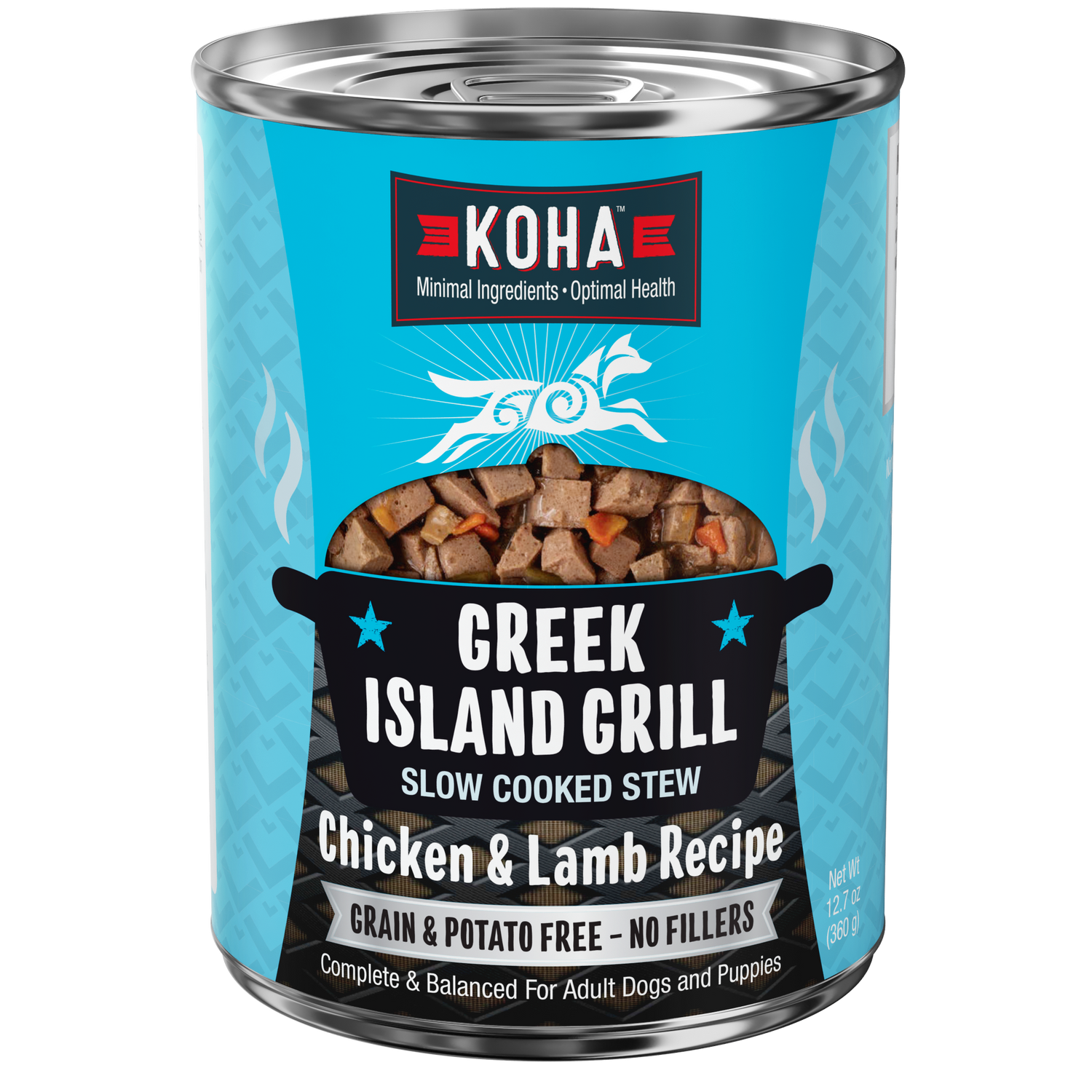 Can of KOHA Greek Island Slow Cooked Stews for dogs