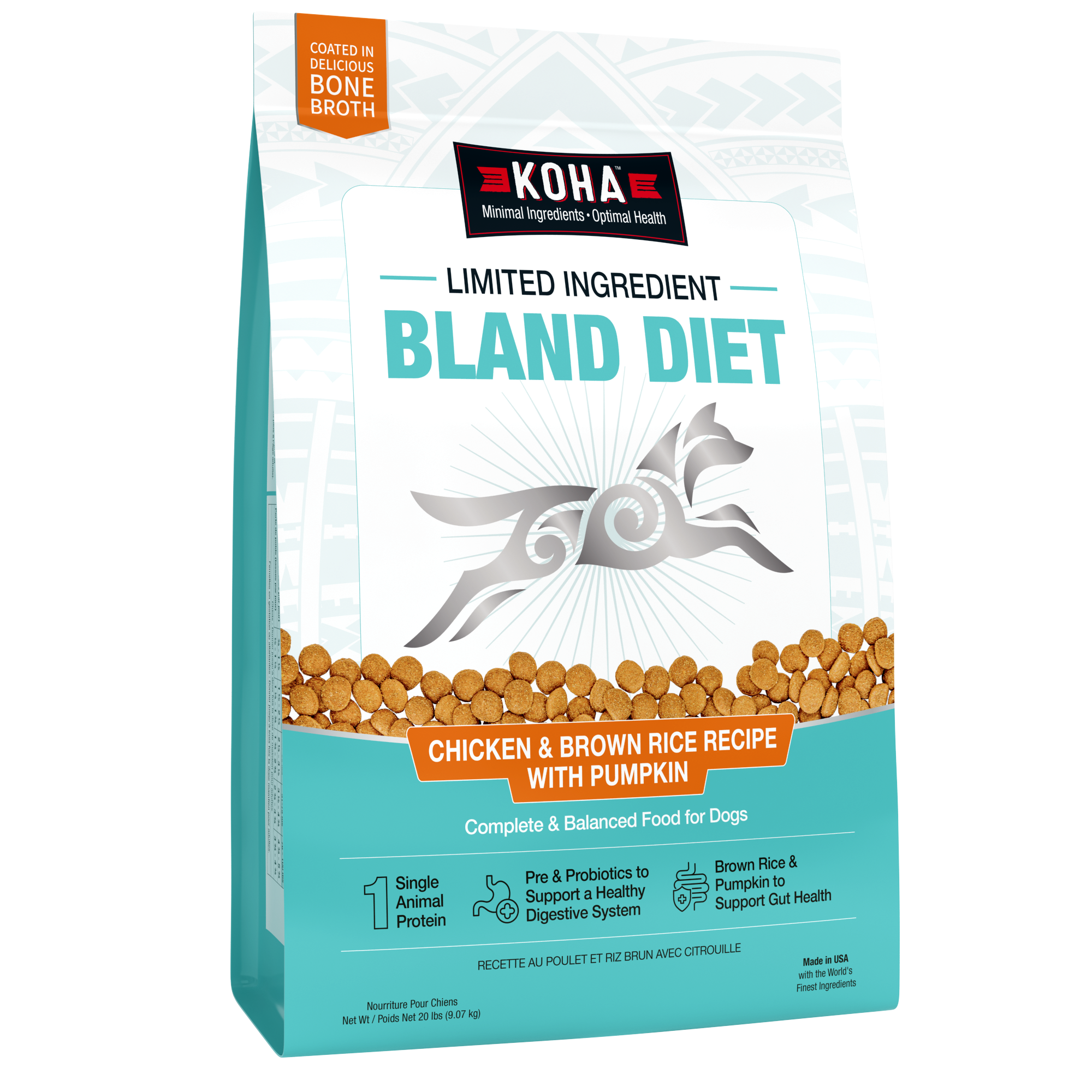 Limited Ingredient Dry Bland Diet Chicken & Brown Rice Recipe with Pumpkin for Dogs