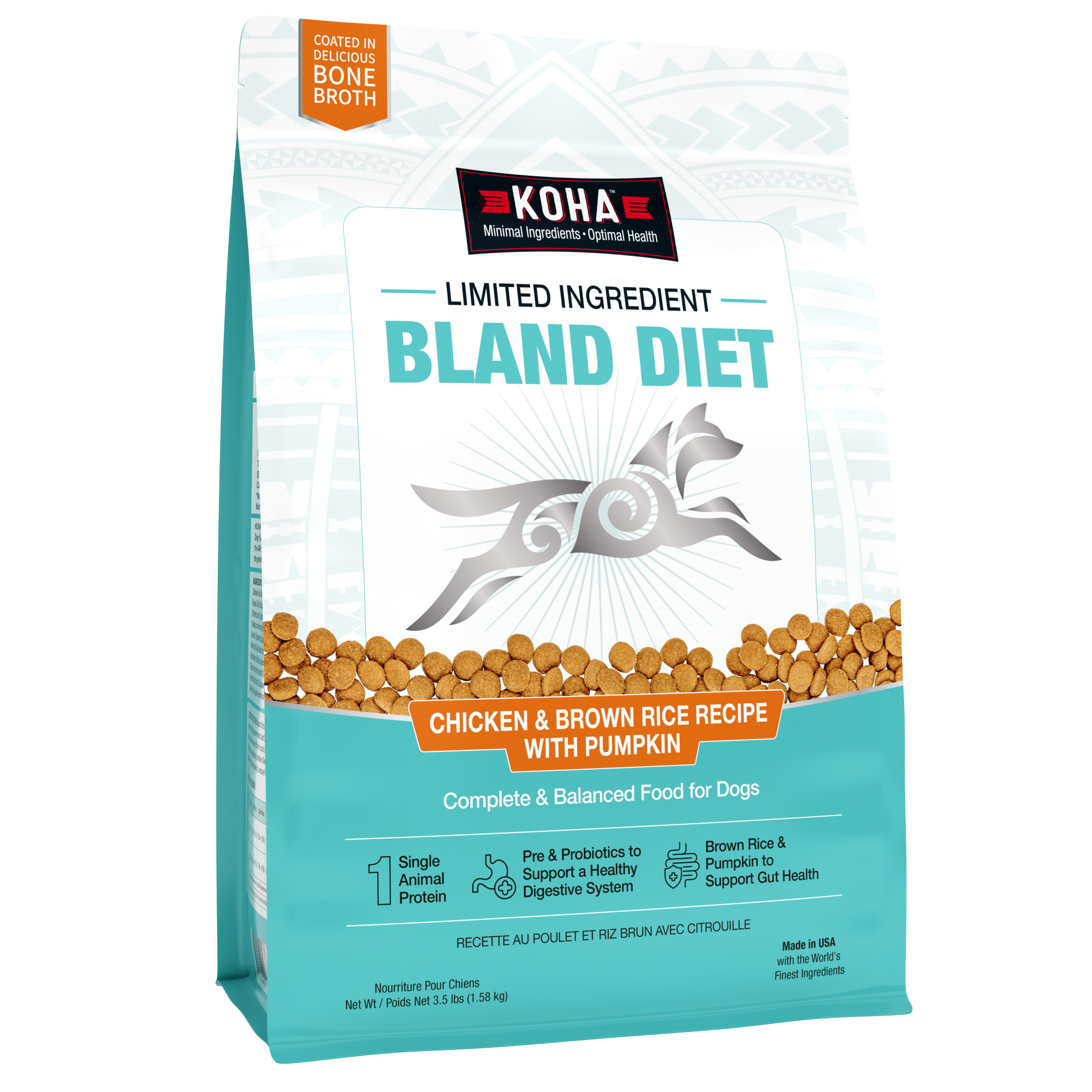 Limited Ingredient Dry Bland Diet Chicken & Brown Rice Recipe with Pumpkin for Dogs