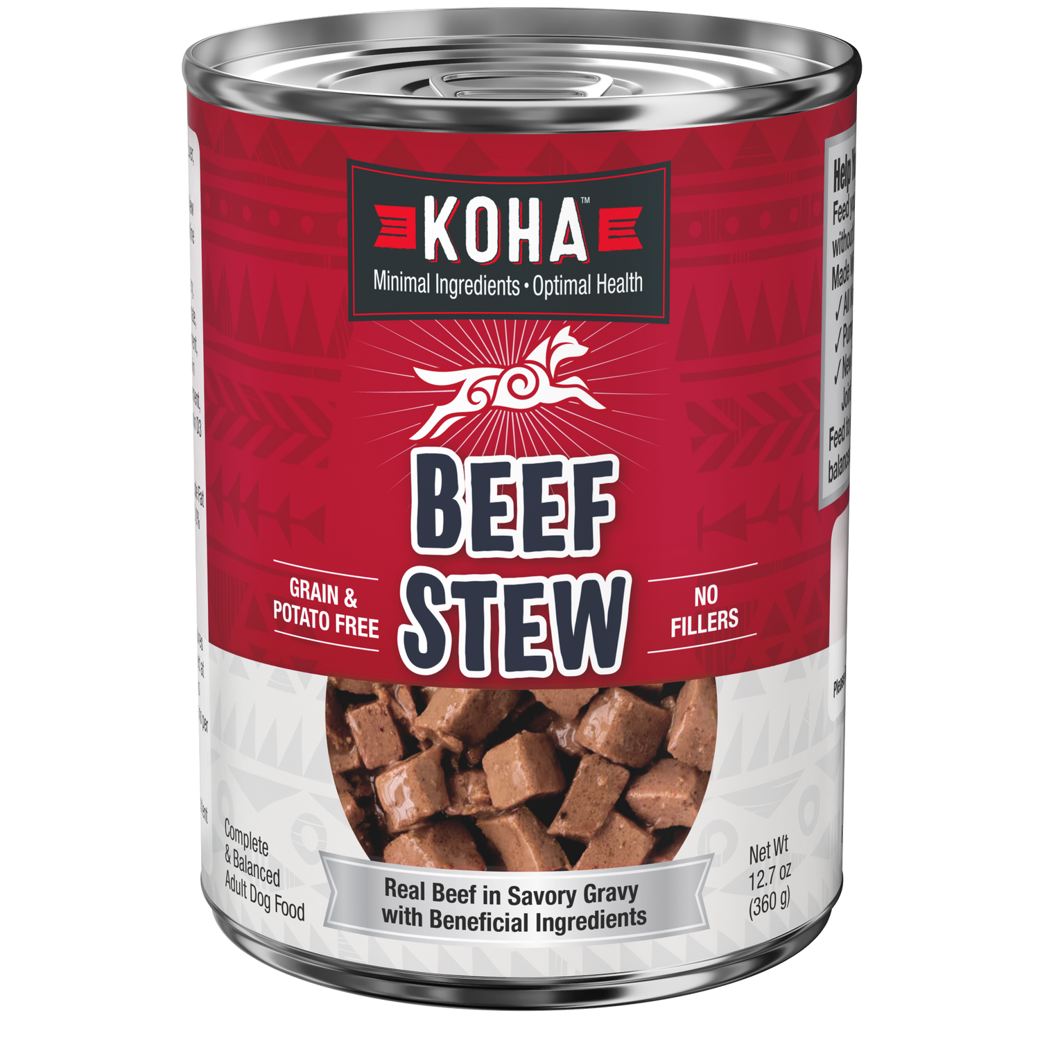 can of KOHA dog Beef Stew