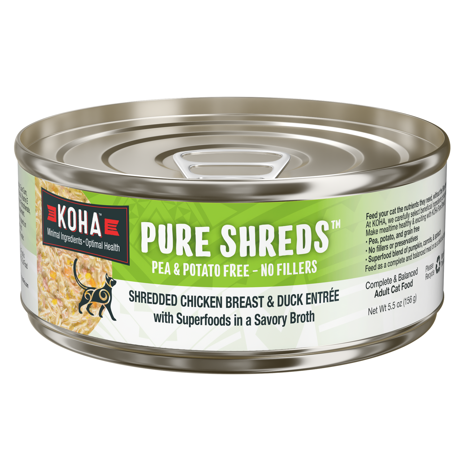 Can of Pure Shreds chicken and duck