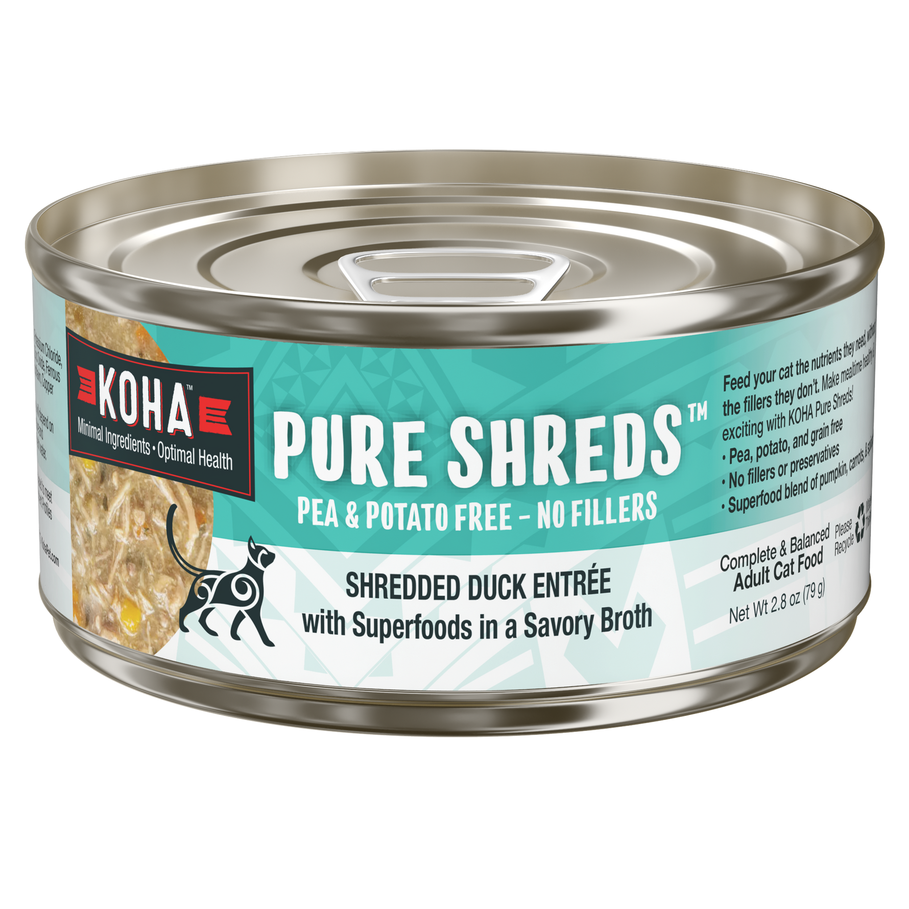 Can of Pure Shreds duck