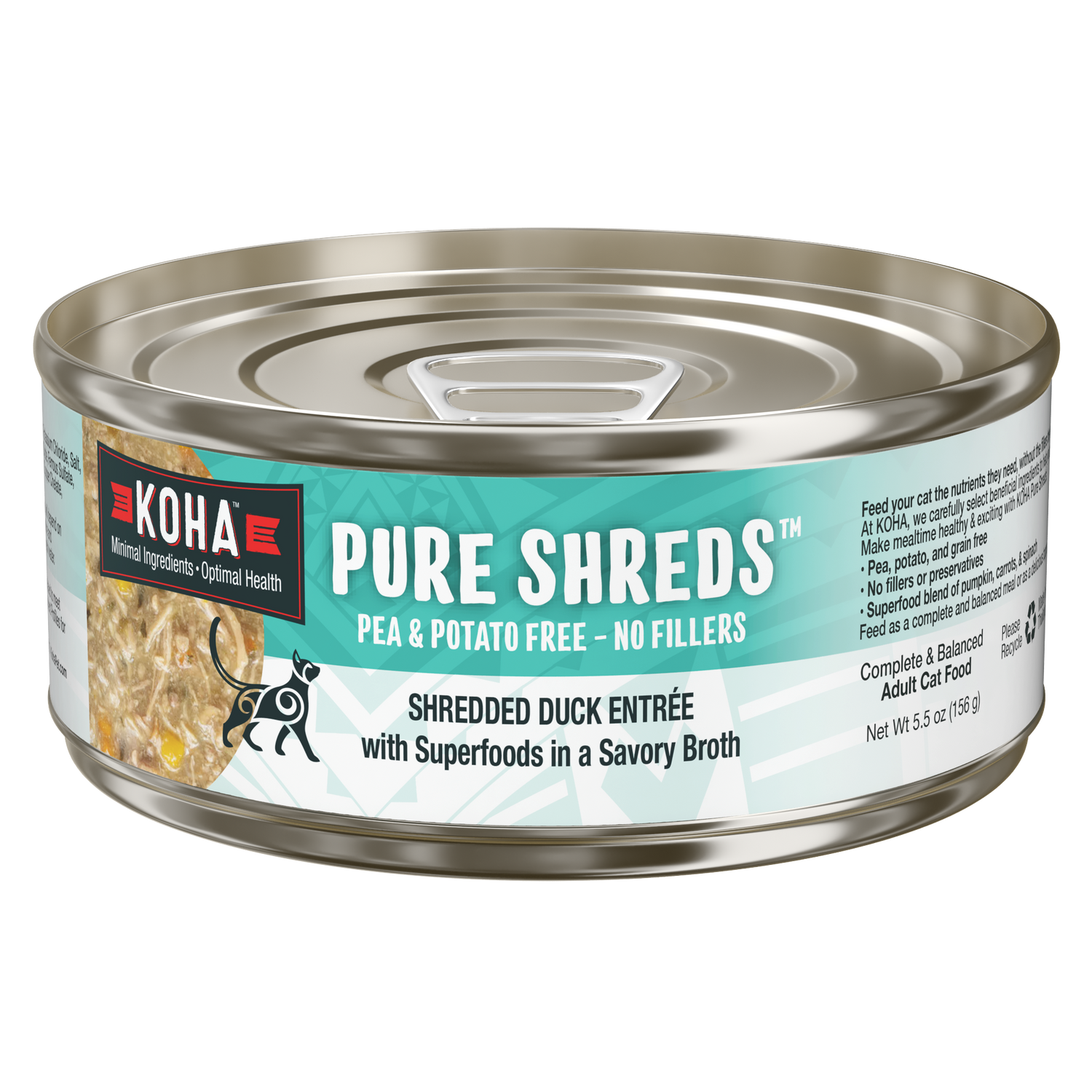 Can of Pure Shreds duck