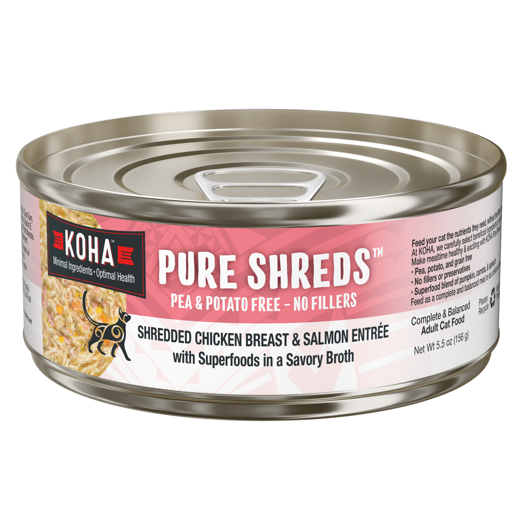 Pure Shreds chicken and salmon KOHA can