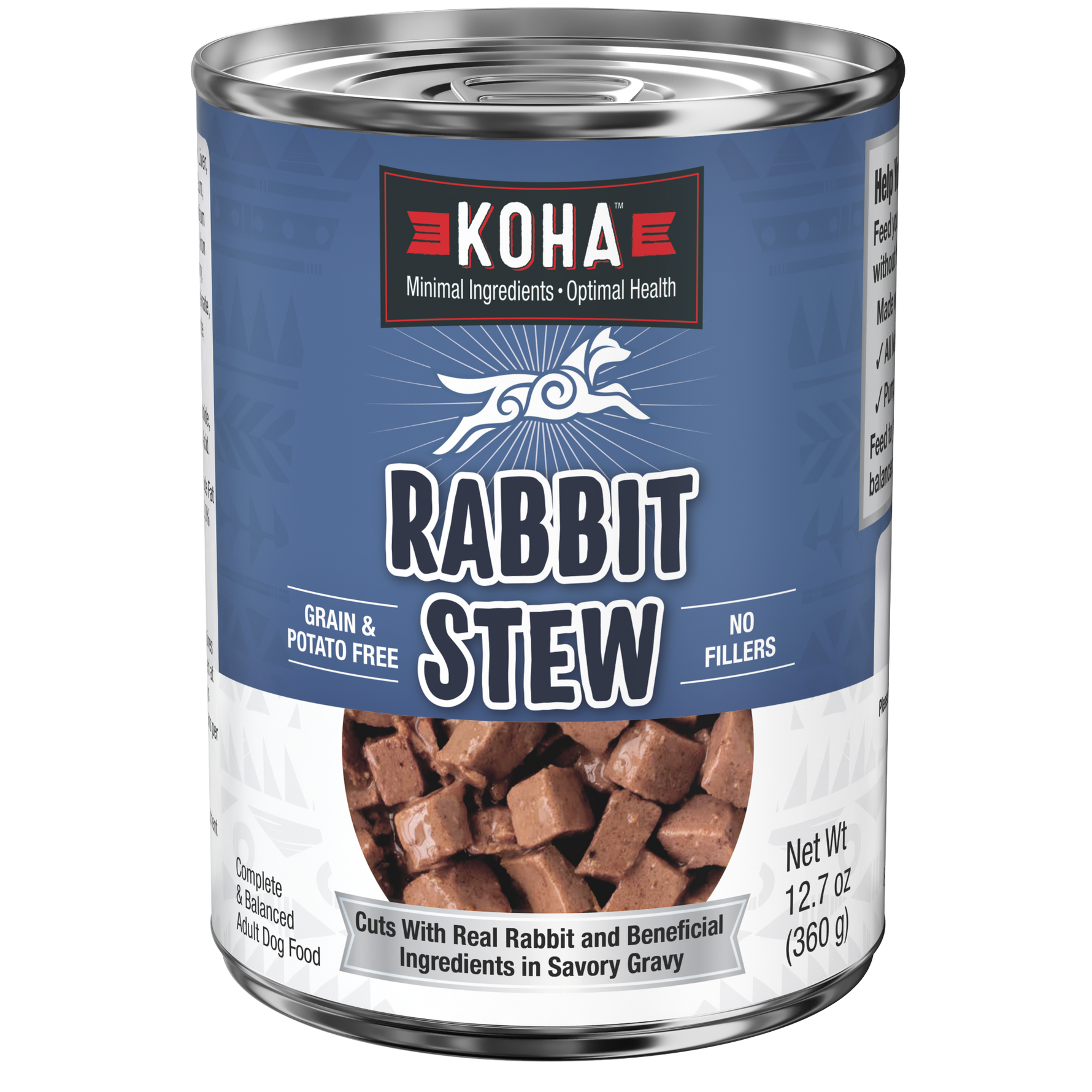 Can of KOHA dog Rabbit stew