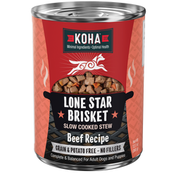 Can of KOHA LoneStar slow cooked stews for dogs