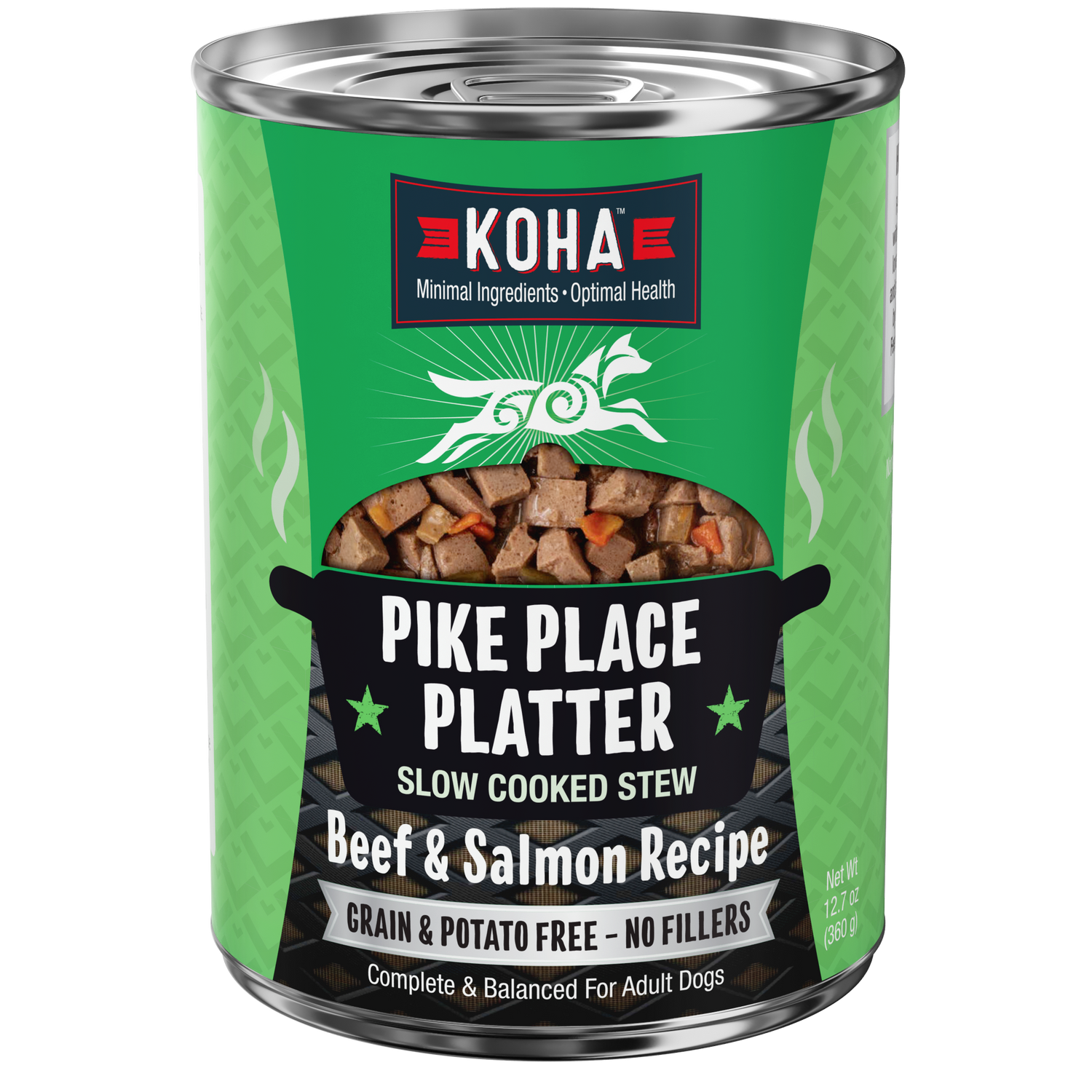 Can of KOHA PIKE PLACE Platter slow cooked stews for dogs