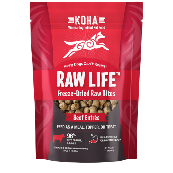リピーター出品　RAWFOOD105(ローフード ヒャクゴ) Raw Life Freeze Dried Beef Bites for Dogs | KOHA Pet