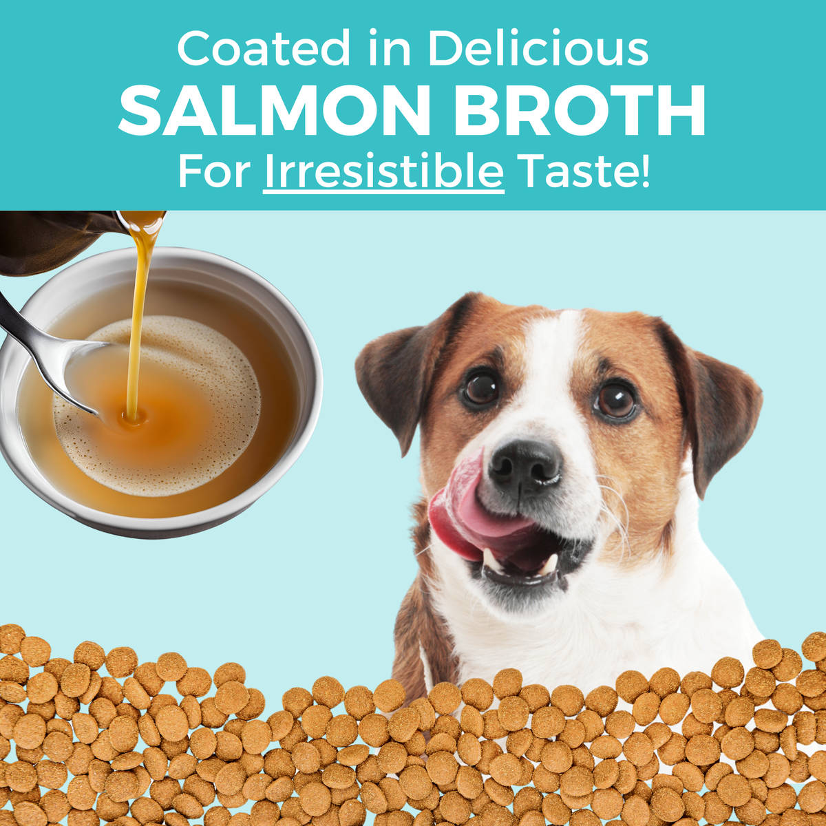 Image showing the delicious salmon bone broth coating