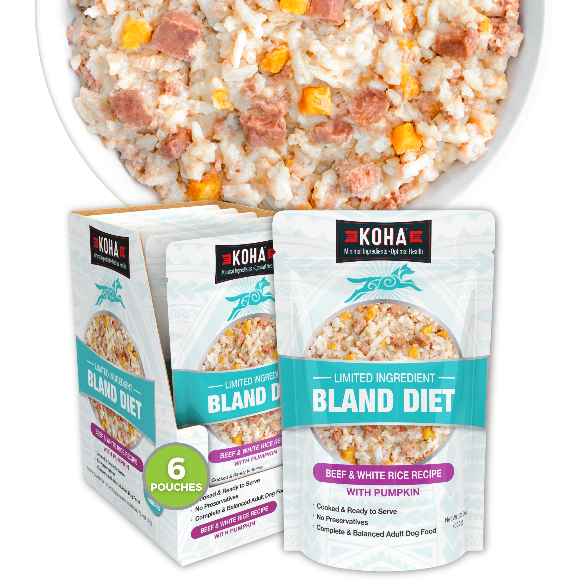 Koha Limited Ingredient Bland Diet Beef & White Rice Recipe for Dogs (12.5 oz)