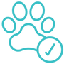 paw with check mark